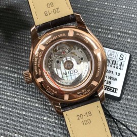 Mido Sapphire Crystal Waterproof 100m Black Leather Strap Watch