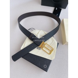 Montblanc Black Litchi Grain Cowhide Gold Pin Buckle 35mm Belt