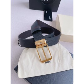 Montblanc Black Litchi Grain Cowhide Gold Pin Buckle 35mm Belt