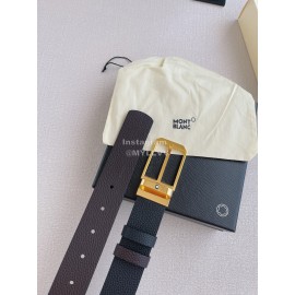 Montblanc Black Litchi Grain Cowhide Gold Pin Buckle 35mm Belt