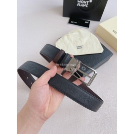 Montblanc Litchi Grain Cowhide Gun Color Pin Buckle 35mm Belt