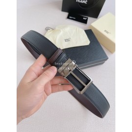 Montblanc Litchi Grain Cowhide Gun Color Pin Buckle 35mm Belt