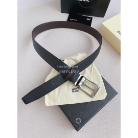 Montblanc Litchi Grain Cowhide Gun Color Pin Buckle 35mm Belt