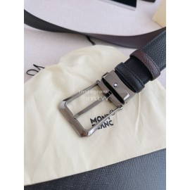 Montblanc Litchi Grain Cowhide Gun Color Pin Buckle 35mm Belt