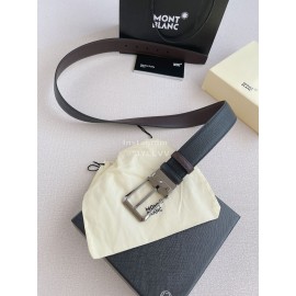 Montblanc Litchi Grain Cowhide Gun Color Pin Buckle 35mm Belt