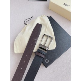 Montblanc Litchi Grain Cowhide Gun Color Pin Buckle 35mm Belt