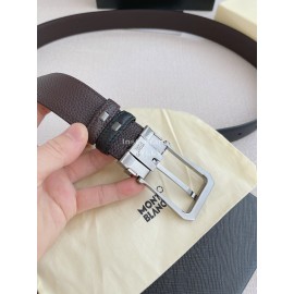 Montblanc Litchi Grain Cowhide Gun Color Pin Buckle 35mm Belt