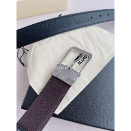 Montblanc Litchi Grain Cowhide Silver Pin Buckle 35mm Belt