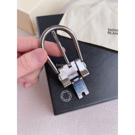 Montblanc Calf Leather Gun Color Pin Buckle 35mm Belt Black