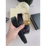 Montblanc Calf Leather Gold Pin Buckle 35mm Belt Black