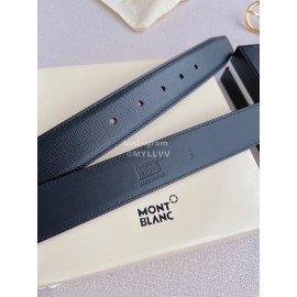 Montblanc Calf Leather Gold Pin Buckle 35mm Belt Black