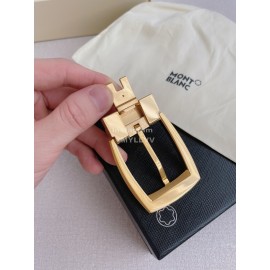 Montblanc Calf Leather Gold Pin Buckle 35mm Black Belt 