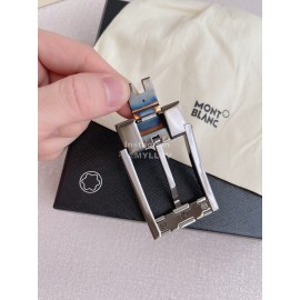 Montblanc New Calf Leather Gun Color Pin Buckle 35mm Black Belt 