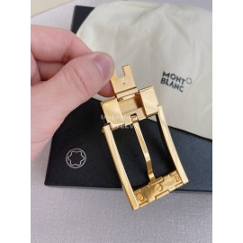 Montblanc New Calf Leather Gold Pin Buckle 35mm Black Belt 