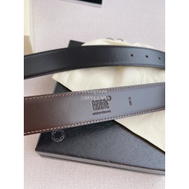 Montblanc New Calf Leather Gold Pin Buckle 35mm Black Belt 