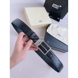 Montblanc New Crocodile Leather Silver Pin Buckle 35mm Belt 