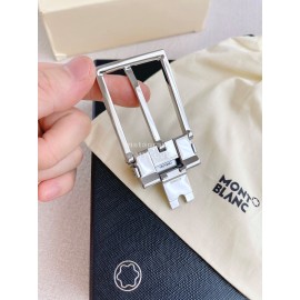 Montblanc New Crocodile Leather Silver Pin Buckle 35mm Belt 