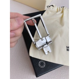 Montblanc New Crocodile Leather Silver Pin Buckle 35mm Belt Blue