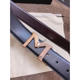 Montblanc Calf Leather Pure Copper M Buckle 35mm Belt Wine Red