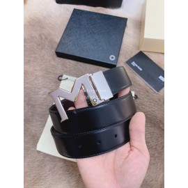 Montblanc Calf Leather Pure Copper M Buckle 35mm Belt Black