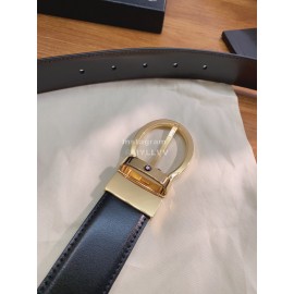 Montblanc Black Calf Leather Gold Pure Copper Pin Buckle 32mm Belt