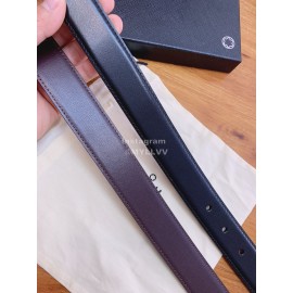 Montblanc Black Calf Leather Gold Pure Copper Pin Buckle 30mm Belt