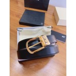 Montblanc Calf Leather Gold Pure Copper Pin Buckle 30mm Belt