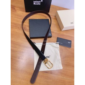 Montblanc Calf Leather Gold Pure Copper Pin Buckle 30mm Belt