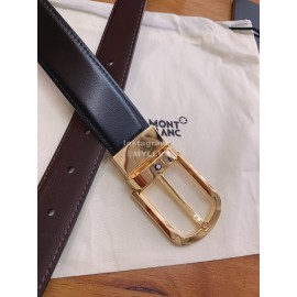 Montblanc Calf Leather Gold Pure Copper Pin Buckle 30mm Belt