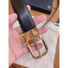 Montblanc Calf Leather Gold Pure Copper Pin Buckle 30mm Belt