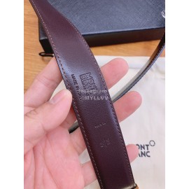 Montblanc Calf Leather Gold Pure Copper Pin Buckle 30mm Belt