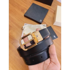 Montblanc Calf Leather Gold Pure Copper Pin Buckle 30mm Belt