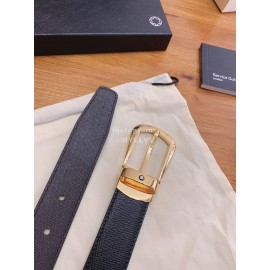 Montblanc Calf Leather Gold Pure Copper Pin Buckle 30mm Black Belt