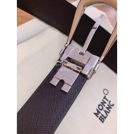 Montblanc Calf Leather Silver Pure Copper Pin Buckle 30mm Black Belt