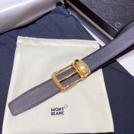 Montblanc Calf Leather Gold Pin Buckle 34mm Belt For Men