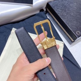Montblanc Calf Leather Gold Pin Buckle 34mm Belt For Men