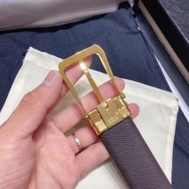 Montblanc Calf Leather Gold Pin Buckle 34mm Belt For Men