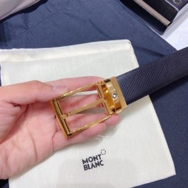 Montblanc New Calf Leather Gold Pin Buckle 34mm Belt For Men