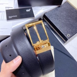 Montblanc New Calf Leather Gold Pin Buckle 34mm Belt For Men