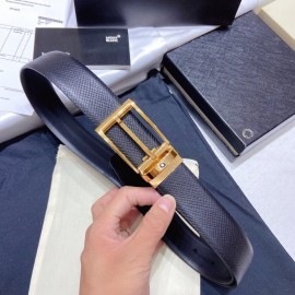 Montblanc New Calf Leather Gold Pin Buckle 34mm Belt For Men