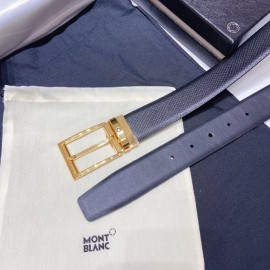 Montblanc New Calf Leather Gold Pin Buckle 34mm Belt For Men