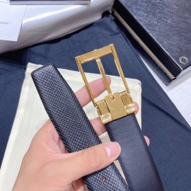 Montblanc New Calf Leather Gold Pin Buckle 34mm Belt For Men