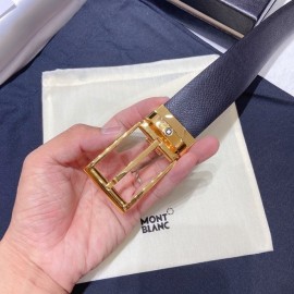 Montblanc New Calf Leather Gold Pin Buckle 34mm Belt 