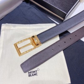 Montblanc New Calf Leather Gold Pin Buckle 34mm Belt 