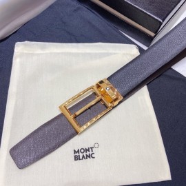 Montblanc New Calf Leather Gold Pin Buckle 34mm Belt 