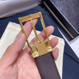 Montblanc New Calf Leather Gold Pin Buckle 34mm Belt 