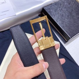 Montblanc New Calf Leather Gold Pin Buckle 34mm Belt 