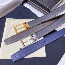 Montblanc New Calf Leather Gold Pin Buckle 34mm Belt 