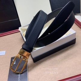 Montblanc New Calf Leather Gold Pin Buckle 30mm Belt