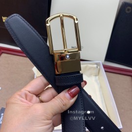 Montblanc New Calf Leather Gold Pin Buckle 30mm Belt
